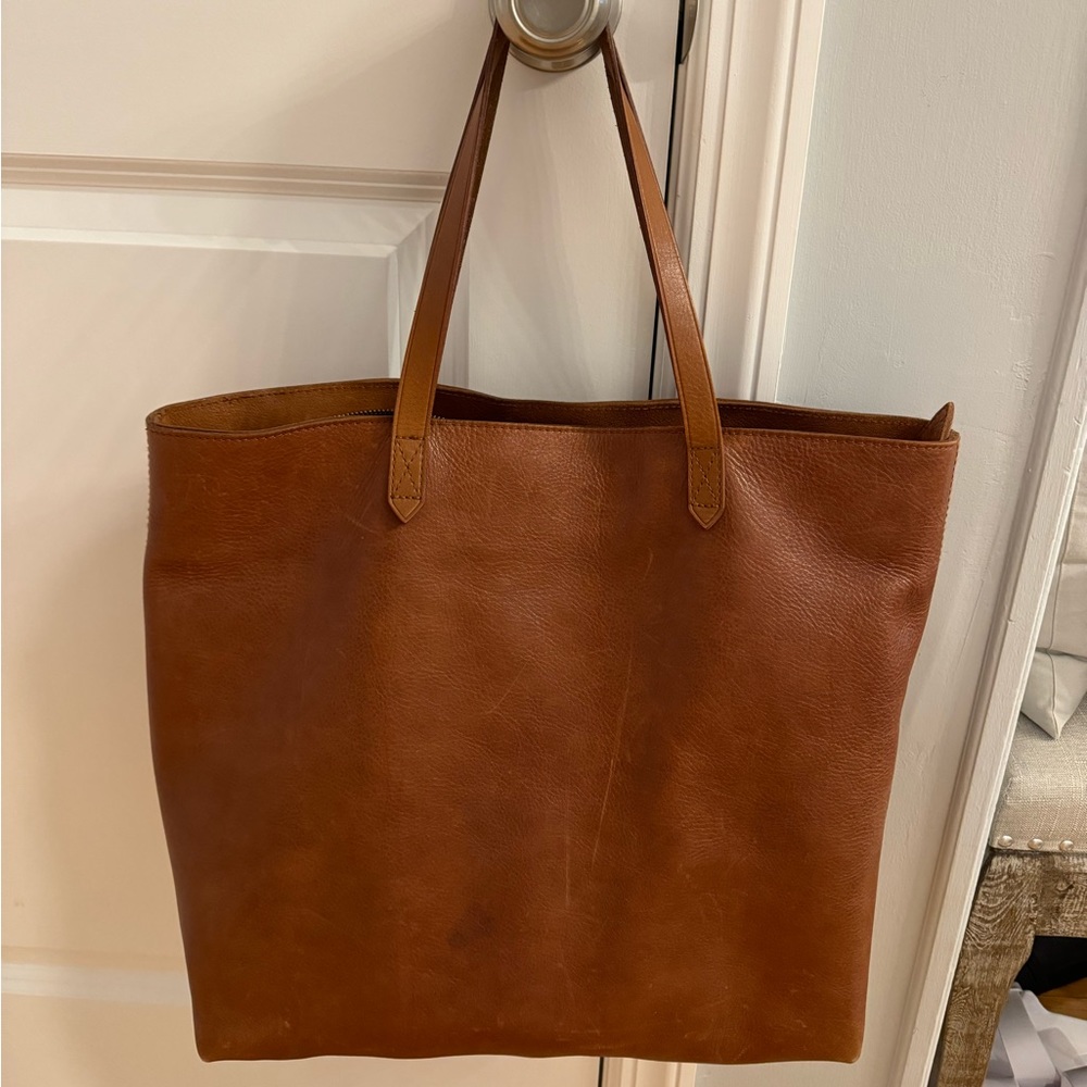 Madewell Zip Top Transport Leather Tote